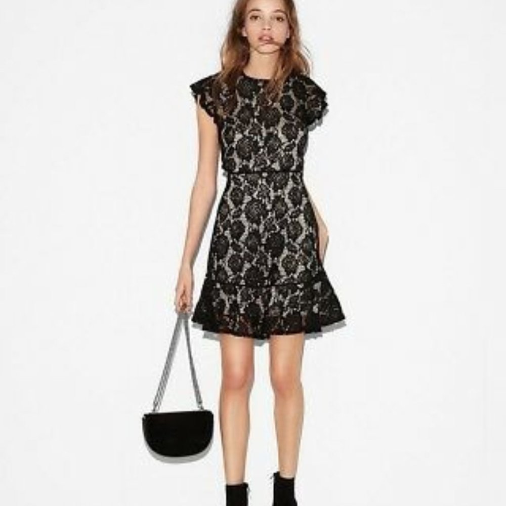 Lace-up Back Fit and Flare Dress